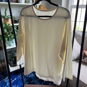 Beige Long Sleeve Layer Top